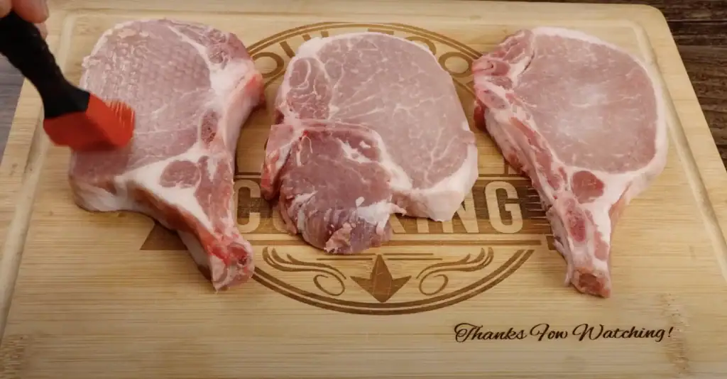 oil the pork chops